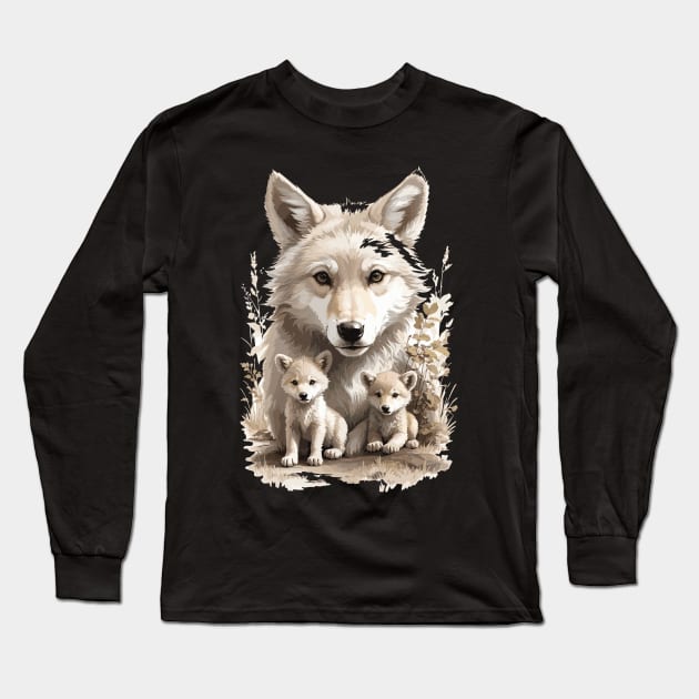 Wolf Cub Mom lovely kawaii Long Sleeve T-Shirt by Suldaan Style